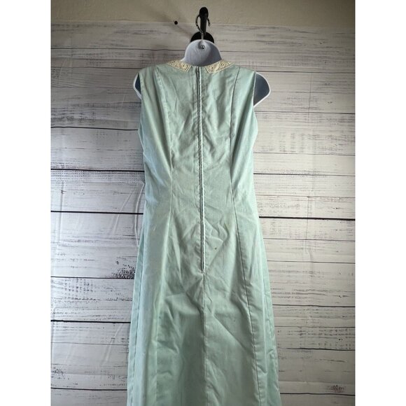 Vintage 1960s Lilly Pulitzer Blue Floral Sleeveless Dress with crochet lace trim - Picture 6 of 11